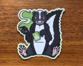 Skunk Sticker 3.5" or 4.25" Recommended Age 18+ Waterproof Vinyl Decal - Stoner Animal Funny Cute - Laptop Water Bottle