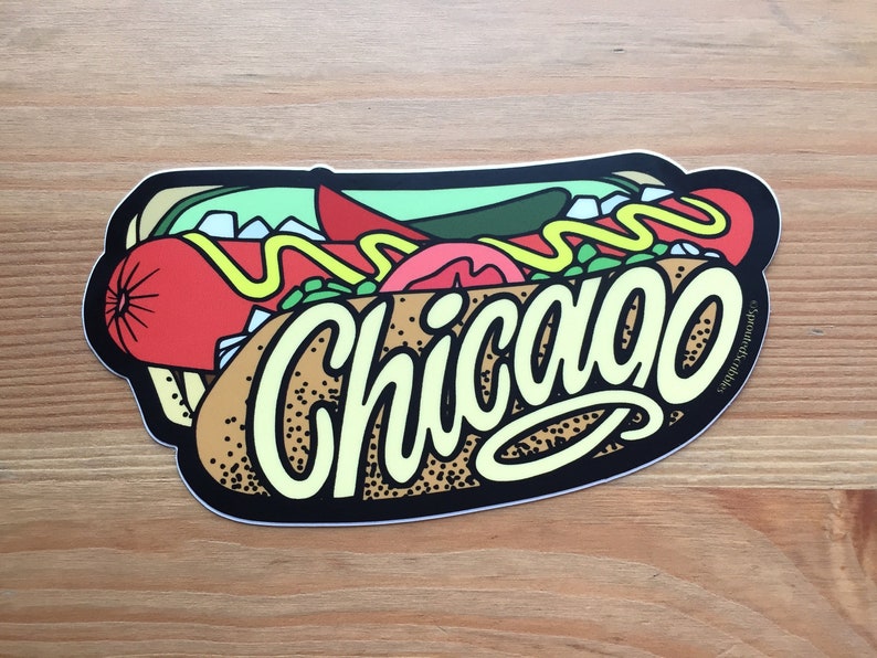 Chicago Sticker 3.5 or 4.7 8.9cm or 11.9cm Hot Etsy
