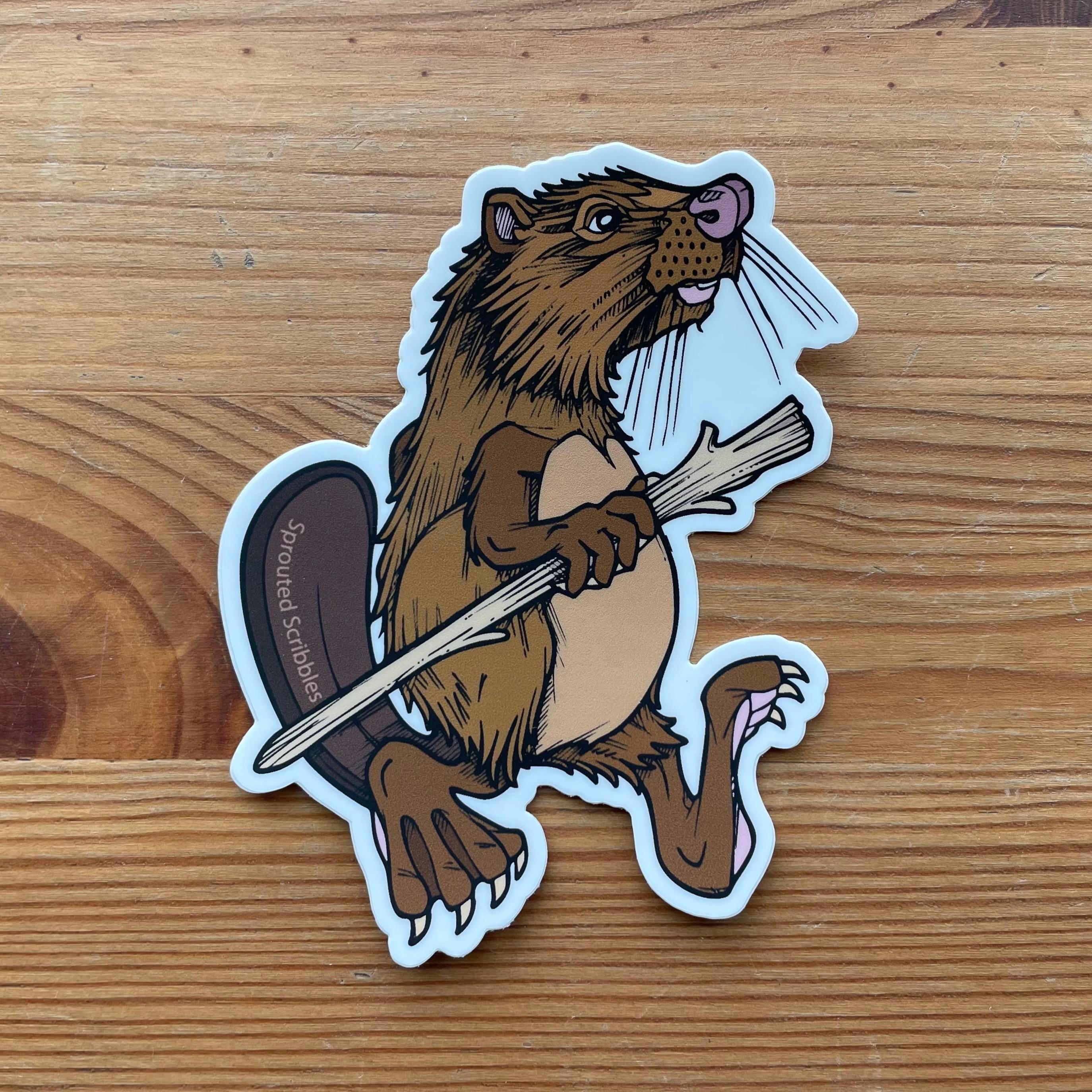Hiking Beaver VEHICLE SIZED Sticker | Length 4 Inches - Etsy
