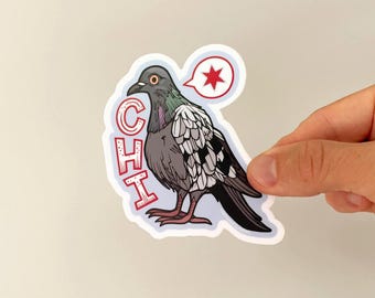 Chicago Sticker | VEHICLE SIZED | Pigeon | Weatherproof Vinyl | Length 4 Inches