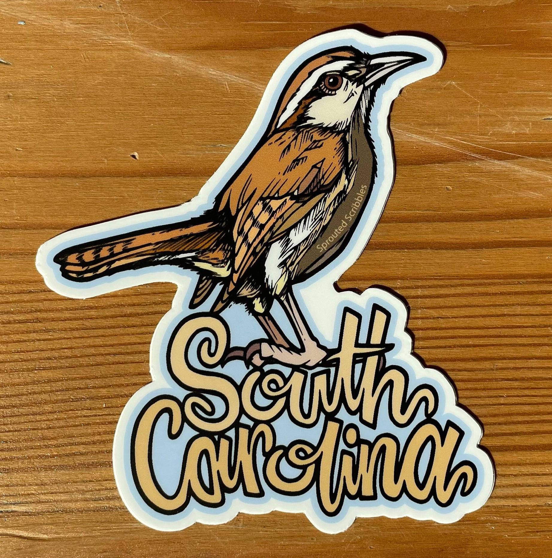 Wren Sticker South Carolina Wren Sticker | Weatherproof Vinyl - Etsy