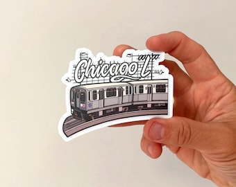 Chicago Sticker | VEHICLE SIZED | Train | Length 4 Inches