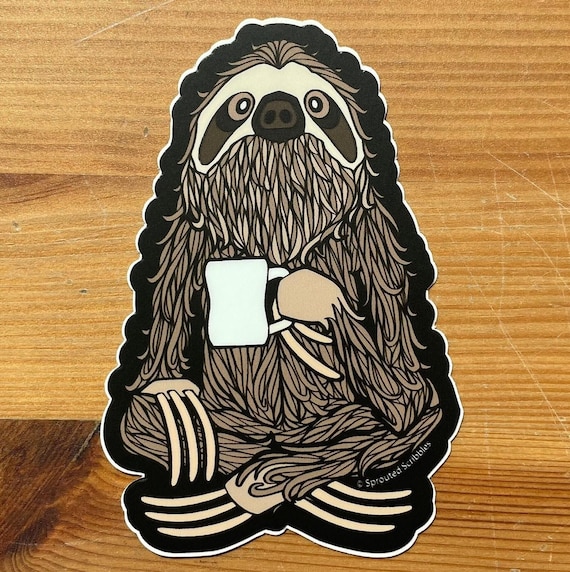 Coffee Sloth Sticker