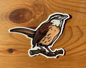 Bird Sticker - 3.6" Carolina Wren Cute Bird Lover Gift