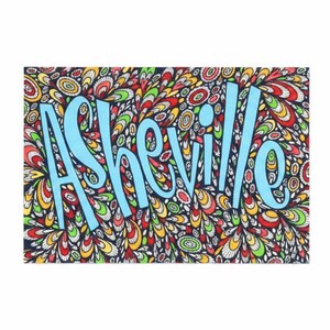 Asheville Paisley Postcard 2 PACK | Funky Lettering, Recycled Paper