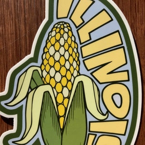 Illinois Sticker 4.5 Corn Midwest Chicago Waterproof Vinyl Decal Laptop Water Bottle Illustrated Decal Bumper Peoria Decoration Sticker image 4