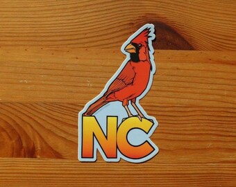North Carolina Cardinal VEHICLE SIZED Sticker | Length 4.5 Inches
