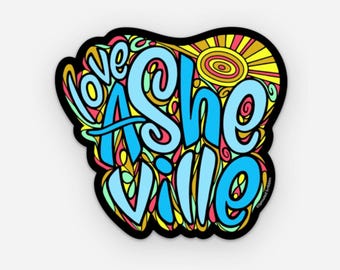 Asheville Sticker | Colorful Hand Drawn