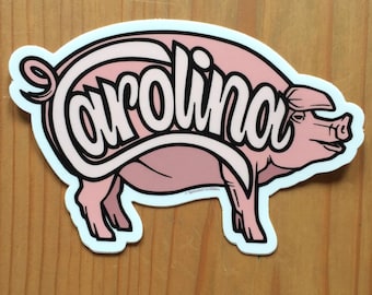 Carolina Pig VEHICLE SIZED Sticker | Length 4.5 Inches