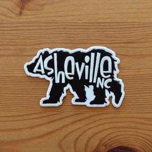 Asheville PATCH | Bear | Fully Embroidered Iron On | For Backpack Hat Apparel | Length 4 Inches