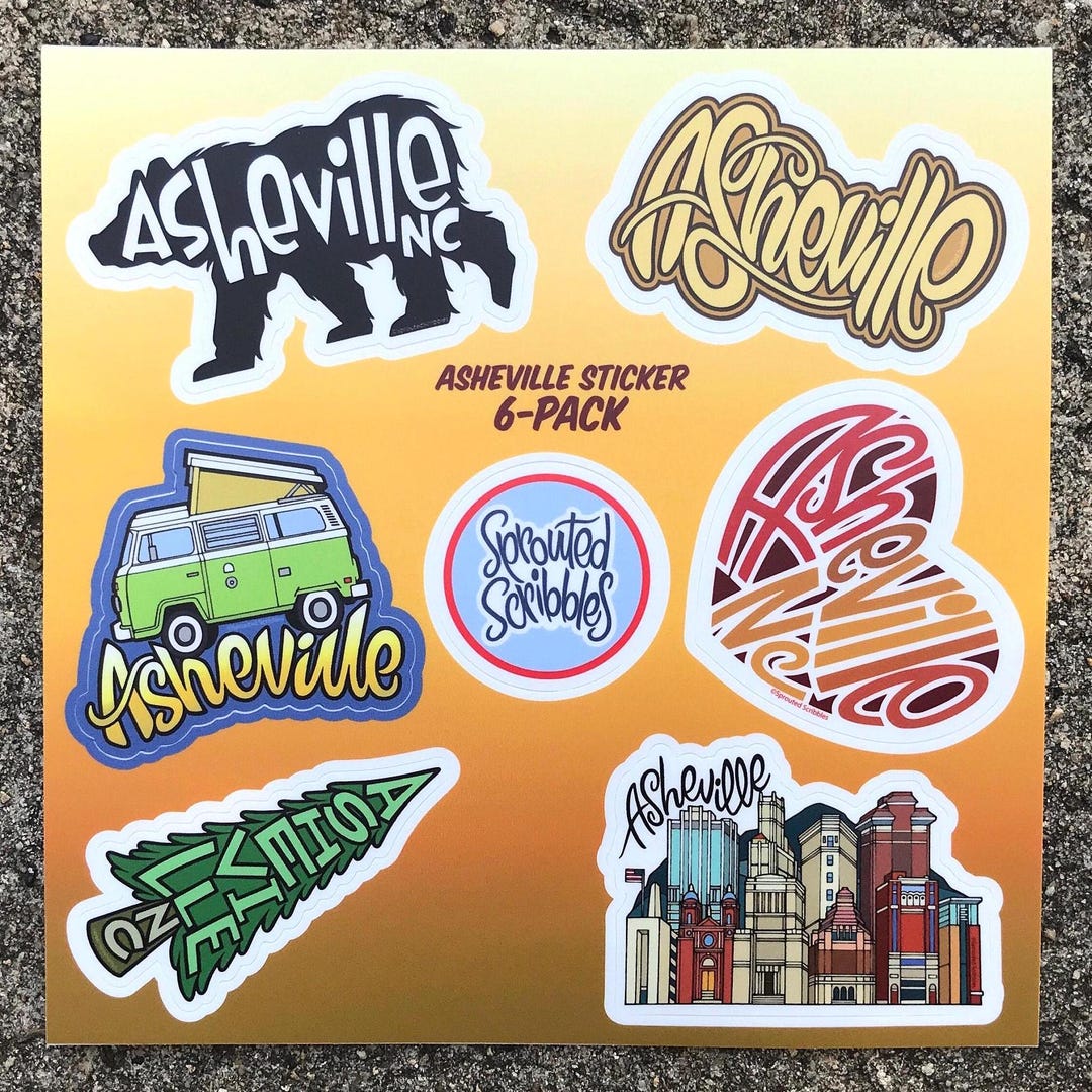 Asheville Sticker Pack - MINI 6 Stickers (2.25