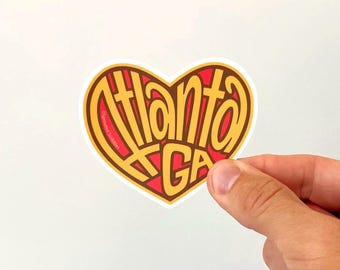 Atlanta Heart VEHICLE SIZED Sticker | Length 3.5 Inches