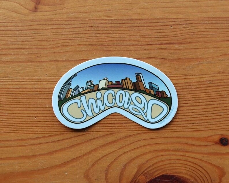 Chicago Bean Sticker | Cloud Gate at Millennium Park afbeelding 1