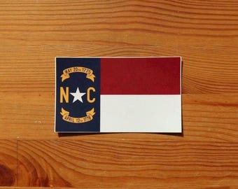 North Carolina Flag Sticker | Weatherproof Vinyl