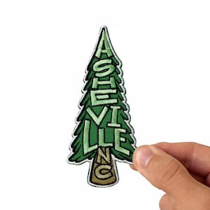 Écusson Asheville | Pin | Repasser entièrement brodé | Longueur 5 pouces