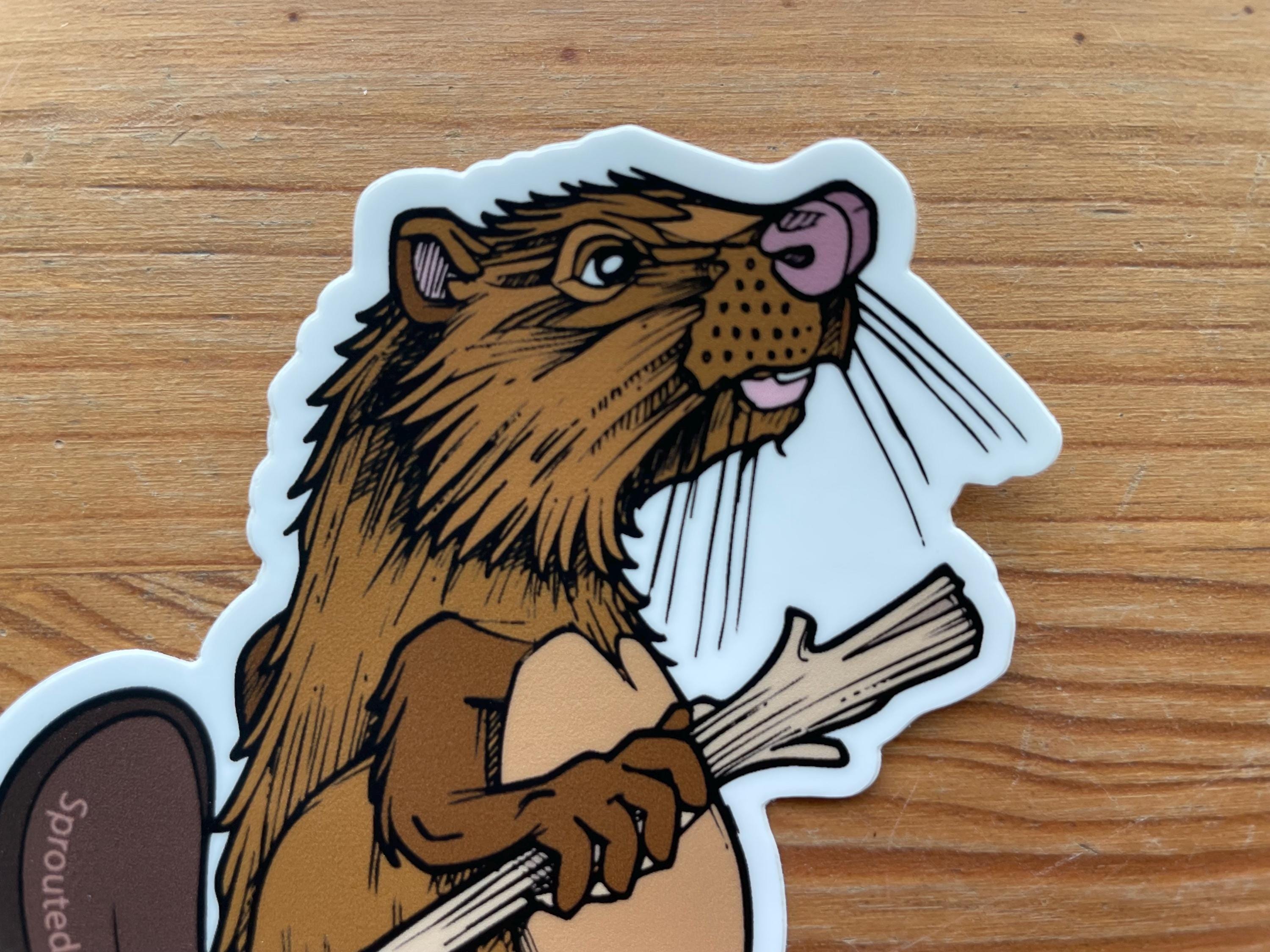 Hiking Beaver VEHICLE SIZED Sticker | Length 4 Inches - Etsy