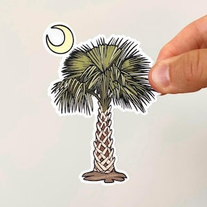 Palmetto Tree VEHICLE SIZED Sticker | South Carolina | Waterproof Vinyl Decal | Length 4.5 Inches