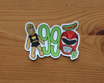 Pegatina de juguetes icónicos de 1990 / Calcomanía de los noventa / Vinilo resistente a la intemperie