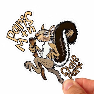 Greenville VEHICLE SIZED Sticker | Paris Mtn Squirrel | Length 4.75 Inches