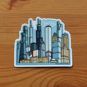 Chicago City Skyline Sticker | Travel Souvenir for Architecture Lover