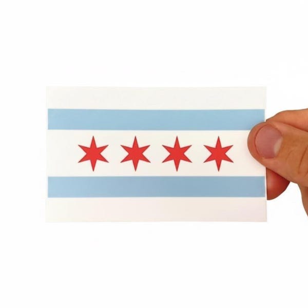 Chicago-Flaggen-Aufkleber | Wetterfeste Vinylfolie für Auto oder Wasserflasche | Großhandelsmengen verfügbar