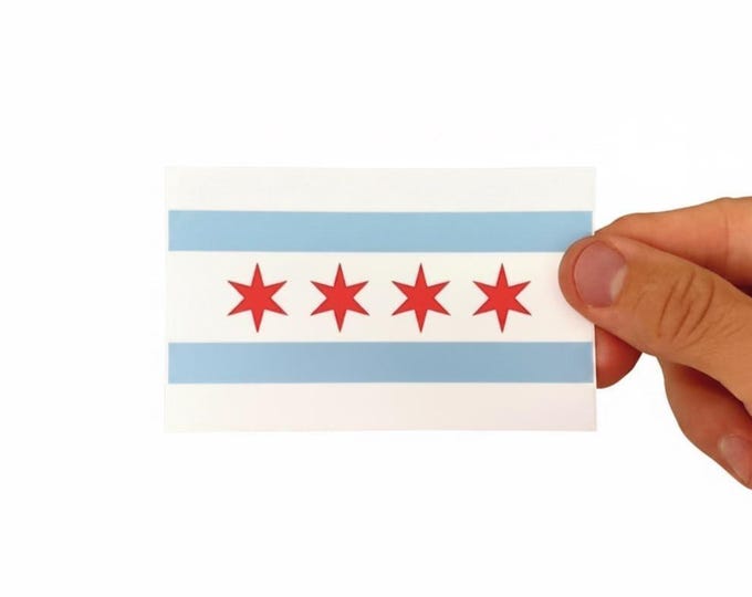 Chicago Flag Sticker | Weatherproof Vinyl for Car, Truck, SUV | City Pride Symbol for Chicagoan