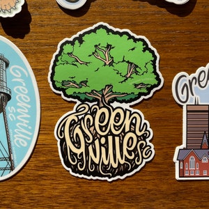 Greenville Sticker SC - 3.2" to 4.5" South Carolina Downtown City ...