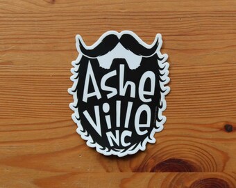Pegatina de Asheville / Barba / Regalo de recuerdo de viaje para papá, hermano, tío