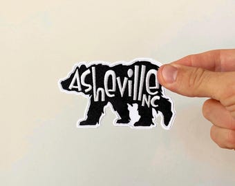 Asheville PATCH | Bear | Fully Embroidered Iron On | For Backpack Hat Apparel | Length 4 Inches