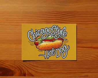 Chicago Hot Dog Postcard