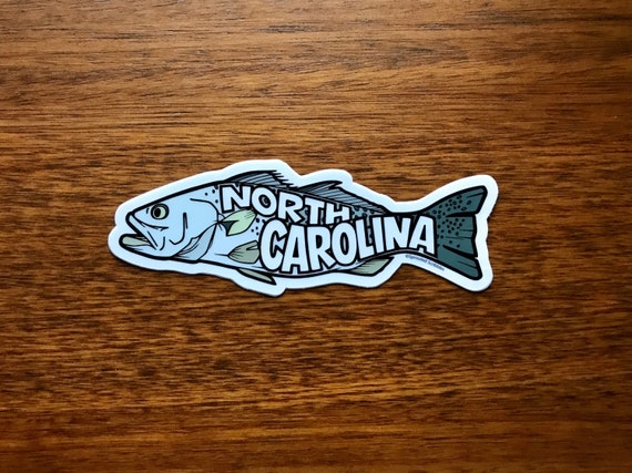 NC Sticker 4.5 North Carolina Fish Fishing Tackle Box Spotted
