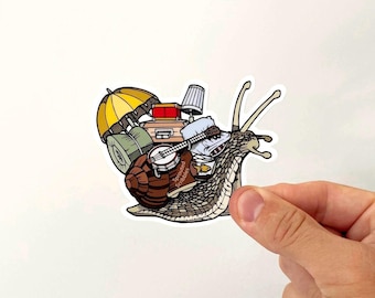 Traveling Snail VEHICLE SIZED Sticker | Length 4 Inches