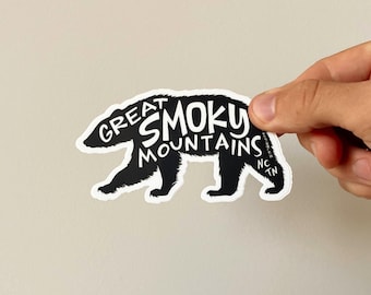 Smoky Mountains Black Bear Sticker | TN NC Travel Decal (4.5 Inches) | VEHICLE