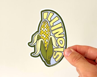 Illinois Sticker | VEHICLE SIZED | Corn | Length 4.5 Inches