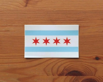Chicago Flag Sticker | VEHICLE SIZED | Weatherproof Vinyl for Car | Length 4.5 Inches