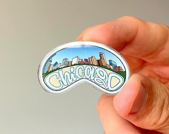 Chicago Bean Pin | Acrylic | Cloud Gate at Millennium Park | 1.75 Inches