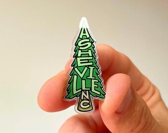 Asheville Pin | Acrylic | Pine Tree | 1.75 Inches
