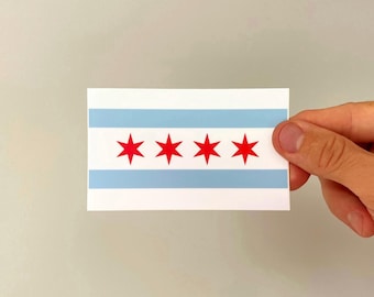 Chicago Flag Sticker | VEHICLE SIZED | Weatherproof Vinyl for Car | Length 4.5 Inches