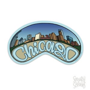 Chicago THIN MAGNET - 4&quot; Bean Cloud Gate Travel Waterproof Thin Vinyl Magnet Art Millennium Park Graphic