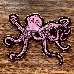 Octopus Sticker - 4.25" Waterproof Vinyl Decal - Animal Ocean Creature Laptop Water Bottle Bumper Decal Twisting Tentacles Graphic