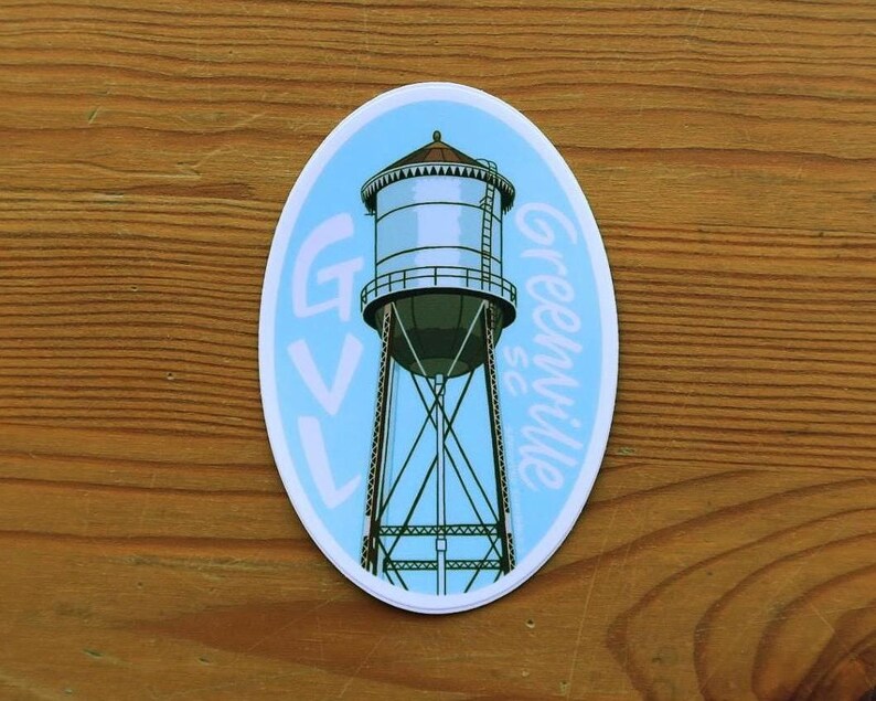 Greenville Water Tower THIN MAGNET | Vinyl image 1