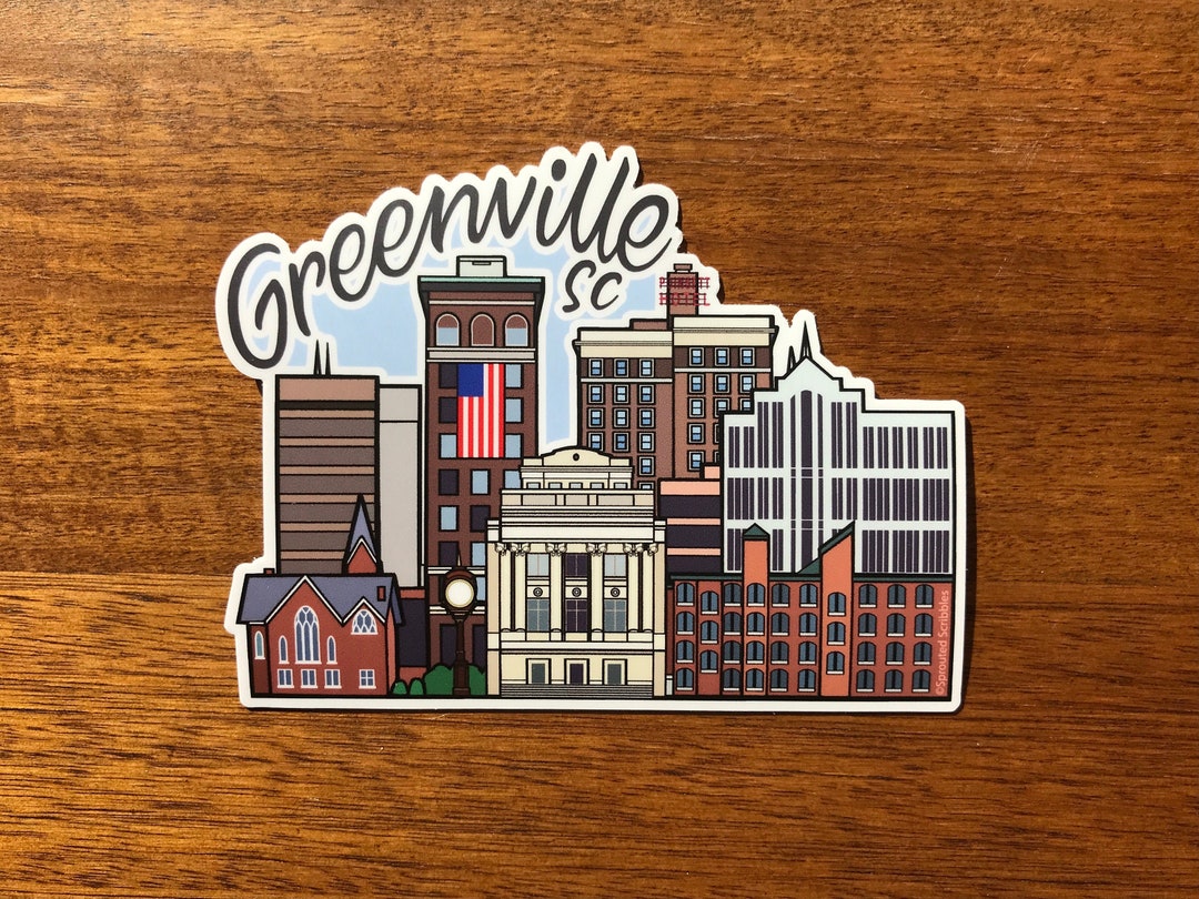 Greenville Sticker 4 10.2cm South Carolina SC City Etsy