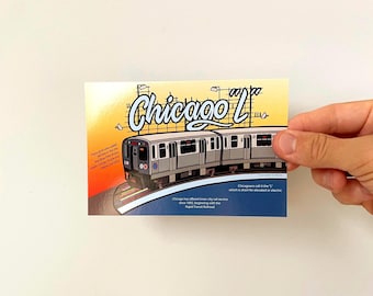 Chicago Train Postcard