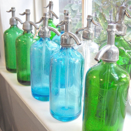Vintage Romanian Green Seltzer Soda Siphon Bottle Etsy