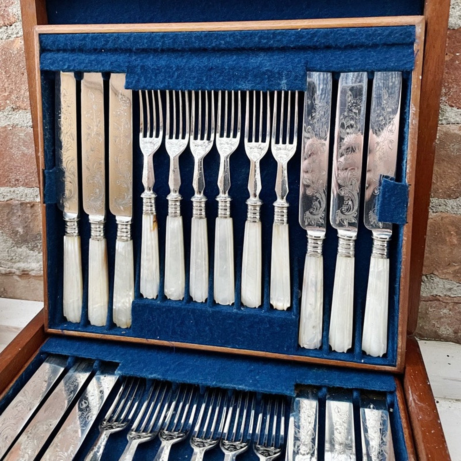 Antique Silver Knives and Forks With Mother of Pearl and Etsy