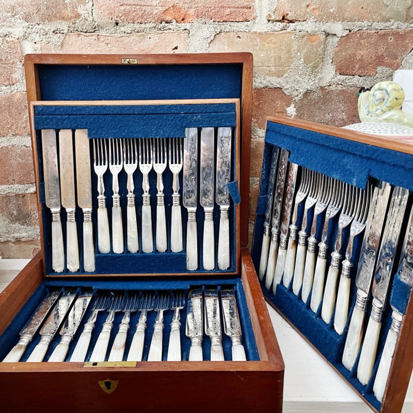 Antique Silver Knives and Forks With Mother of Pearl and Etsy