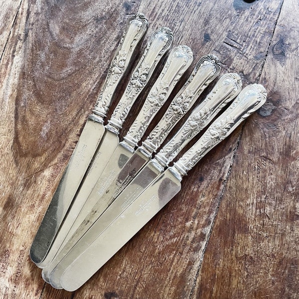 Set of 6 Antique Tiffany & Co Dinner Knives in the Regent Pattern