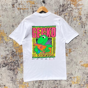 Vintage 90s Gecko Surfboards Hawaii Shirt Back Hit Gecko Hawaii