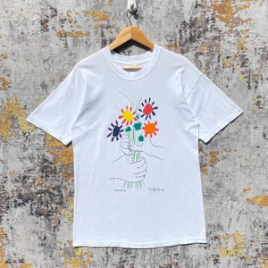 Vintage Y2K Picasso Bouquet Peach Art Graphic Shirt Picasso