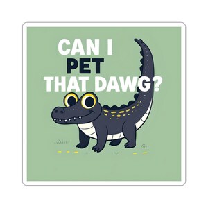 Cute Cartoon Alligator Kiss-Cut Stickers, Fun Laptop Decal, Perfect for Animal Lovers, Office Decor, Gifts for Kids